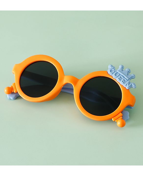 Babyhug Solid Coloured Sunglasses With Crown Applique - Blue