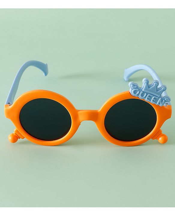 Babyhug Solid Coloured Sunglasses With Crown Applique - Blue