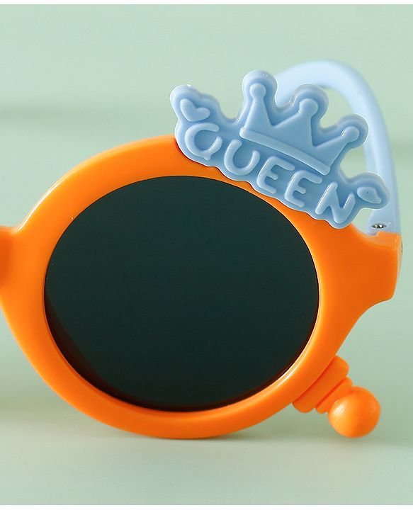 Babyhug Solid Coloured Sunglasses With Crown Applique - Blue