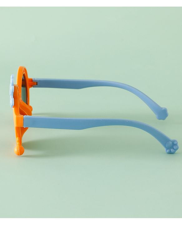 Babyhug Solid Coloured Sunglasses With Crown Applique - Blue