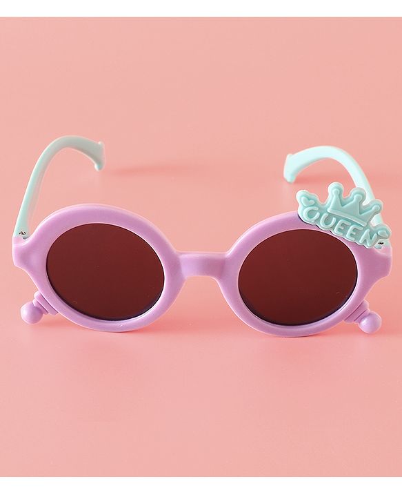 Babyhug Solid Coloured Sunglasses With Crown Applique - Blue