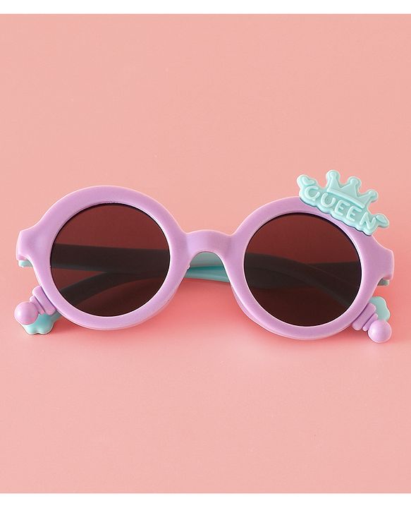 Babyhug Solid Coloured Sunglasses With Crown Applique - Blue