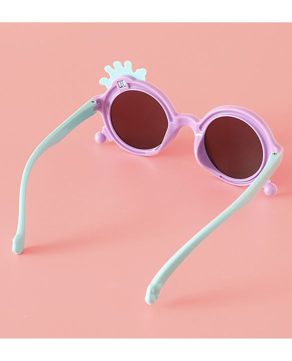 Babyhug Solid Coloured Sunglasses With Crown Applique - Blue