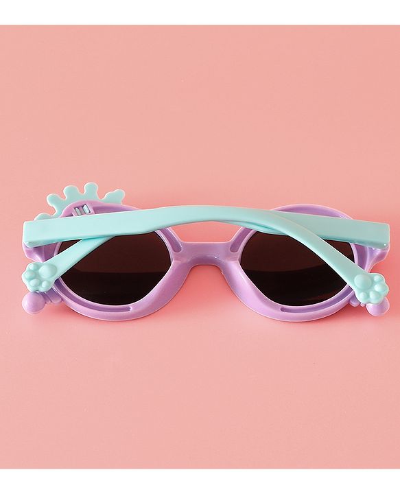 Babyhug Solid Coloured Sunglasses With Crown Applique - Blue