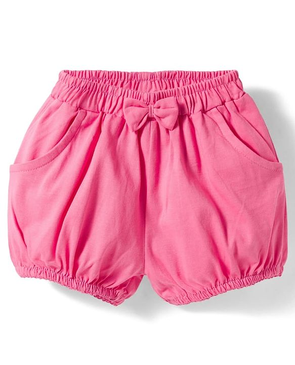 Babyhug Cotton Knit Sleeveless Floral & Bow Printed Top & Shorts Set - Pink