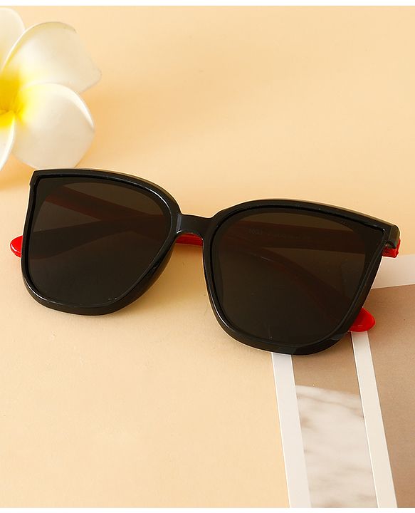 Babyhug TPE Solid Sunglasses For Kids - Black & Red