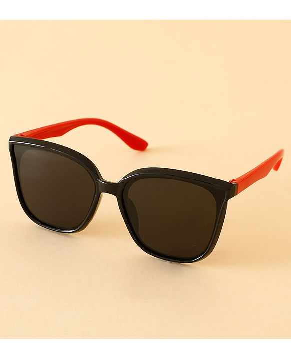 Babyhug TPE Solid Sunglasses For Kids - Black & Red