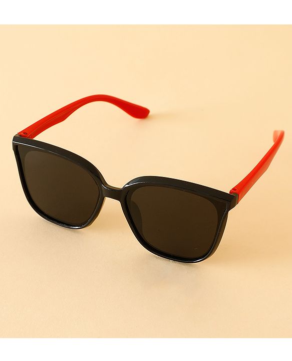 Babyhug TPE Solid Sunglasses For Kids - Black & Red