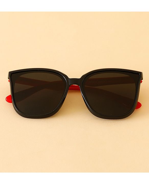 Babyhug TPE Solid Sunglasses For Kids - Black & Red