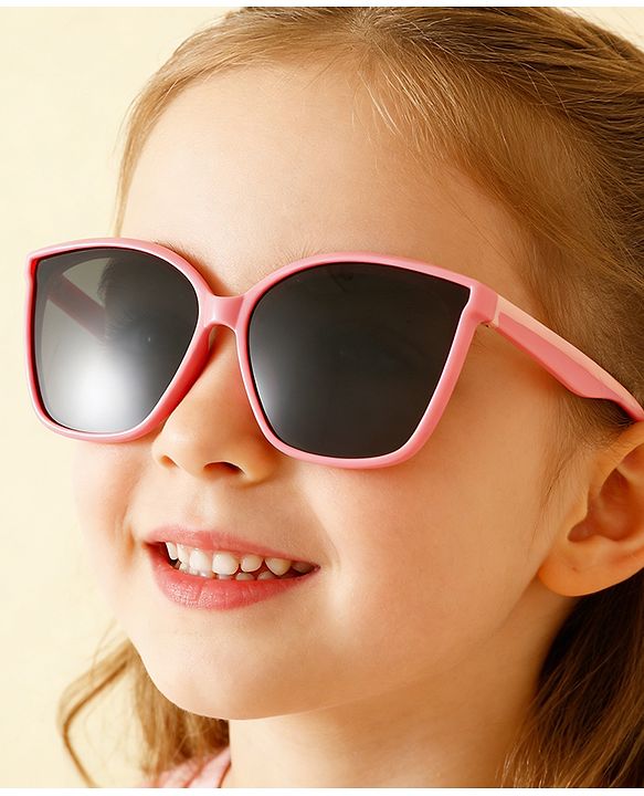 Babyhug TPE Solid Sunglasses For Kids - Black & Red