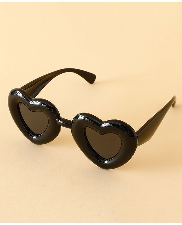 Babyhug TPE Heart Frame Solid Sunglasses - Black