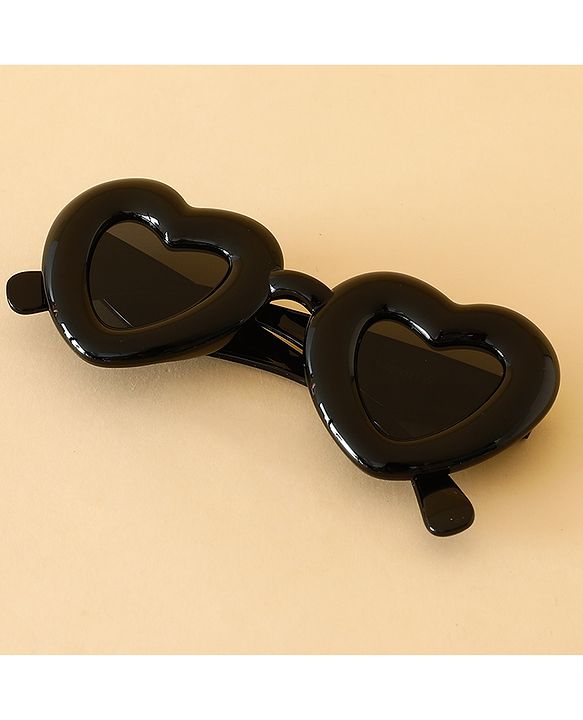 Babyhug TPE Heart Frame Solid Sunglasses - Black