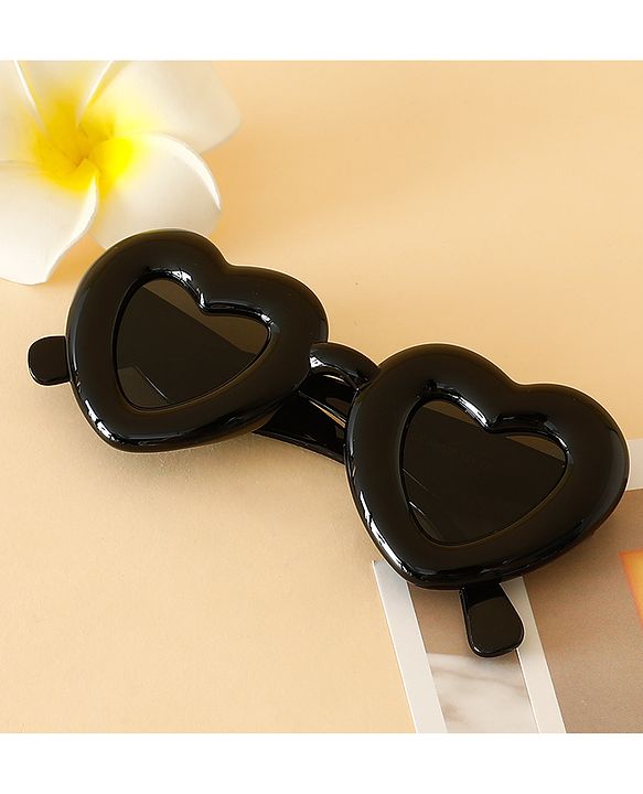 Babyhug TPE Heart Frame Solid Sunglasses - Black