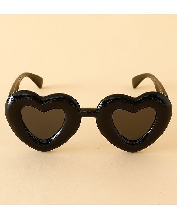 Babyhug TPE Heart Frame Solid Sunglasses - Black