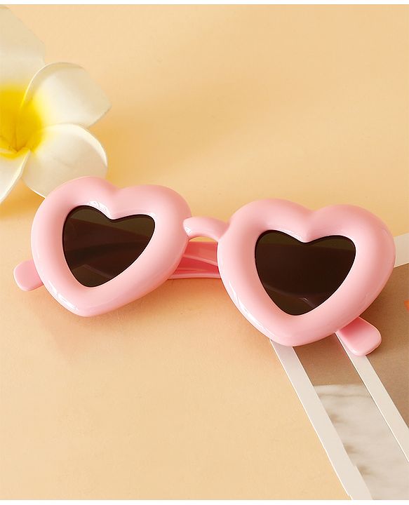 Babyhug TPE Heart Frame Solid Sunglasses - Black