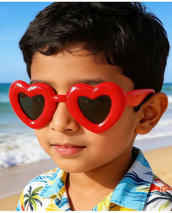 Babyhug TPE Heart Frame Solid Sunglasses - Black