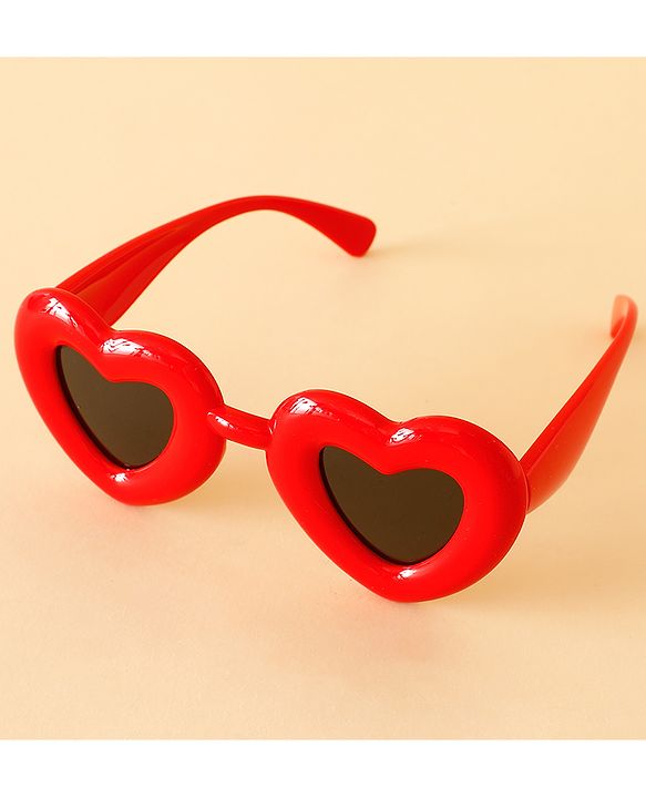Babyhug TPE Heart Frame Solid Sunglasses - Black