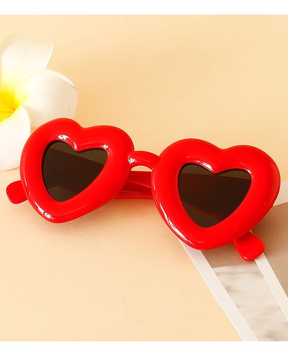 Babyhug TPE Heart Frame Solid Sunglasses - Black