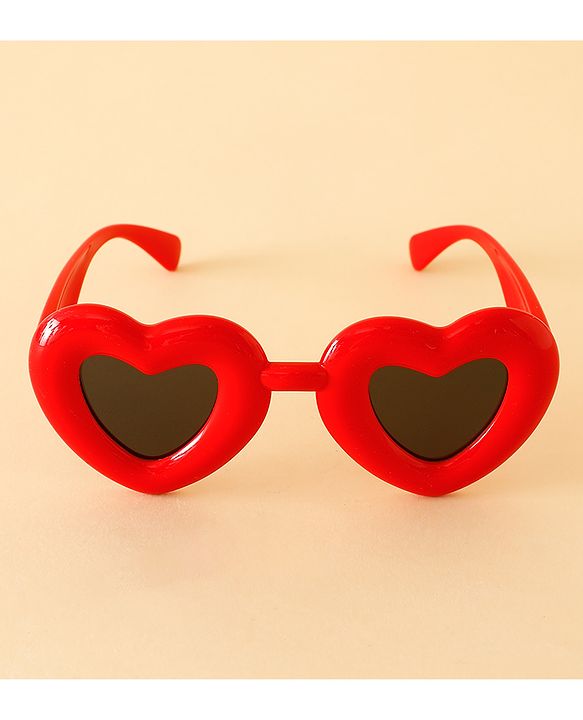 Babyhug TPE Heart Frame Solid Sunglasses - Black