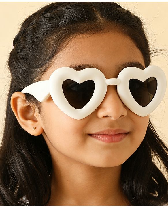 Babyhug TPE Heart Frame Solid Sunglasses - Black
