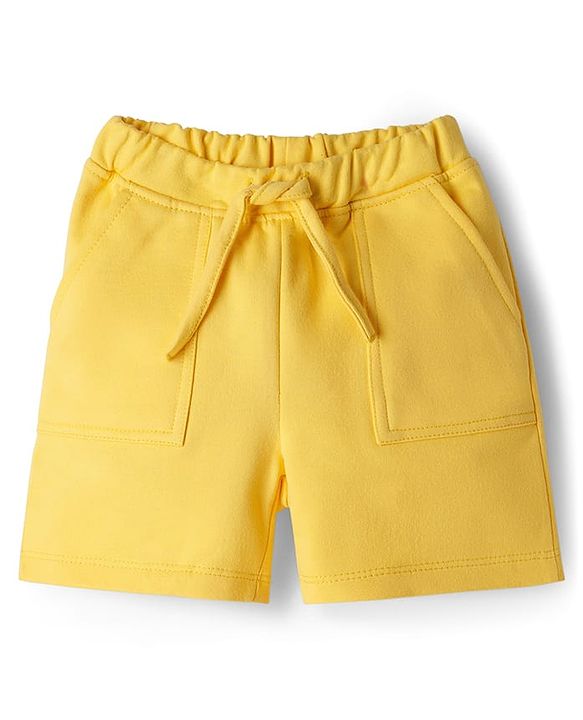 Babyhug Single Jersey Knit Half Sleeves T-Shirt & Shorts Set with Dino Print - Yellow