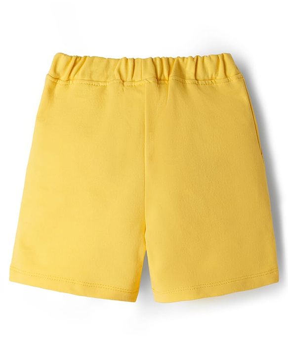 Babyhug Single Jersey Knit Half Sleeves T-Shirt & Shorts Set with Dino Print - Yellow
