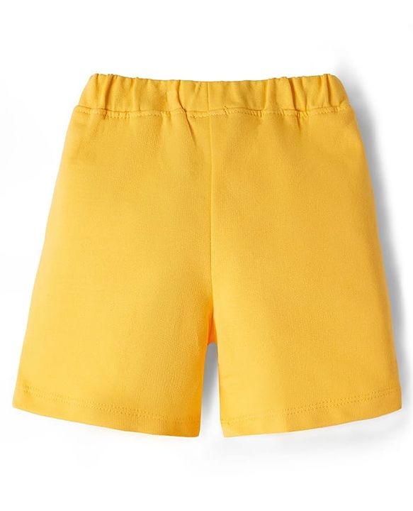 Babyhug Single Jersey Knit Half Sleeves T-Shirt & Shorts Set with Adventure Print - Blue & Yellow