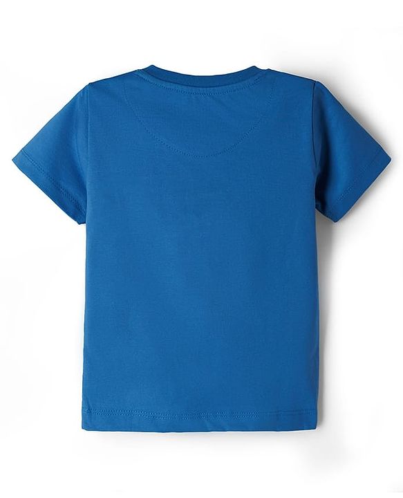 Babyhug Single Jersey Knit Half Sleeves T-Shirt & Shorts Set with Adventure Print - Blue & Yellow
