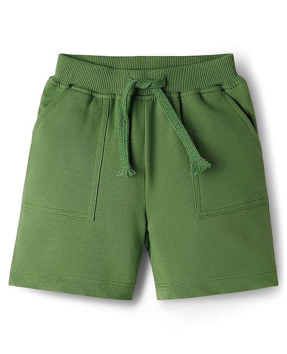 Babyhug Single Jersey Knit Half Sleeves T-Shirt & Shorts Set with Lion Print - Green