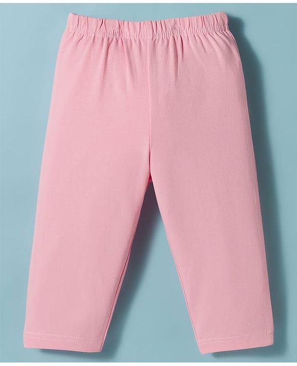 Babyhug Single Jersey Knit Full Sleeves Top & Leggings Set with Stripes - Pink