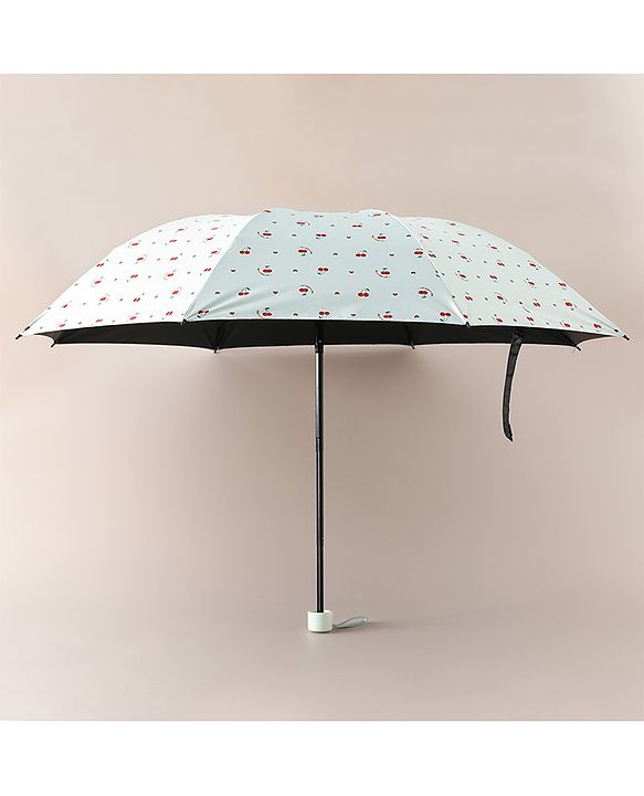 Pine Kids Free Size Umbrella With Cheery Print - Light Green