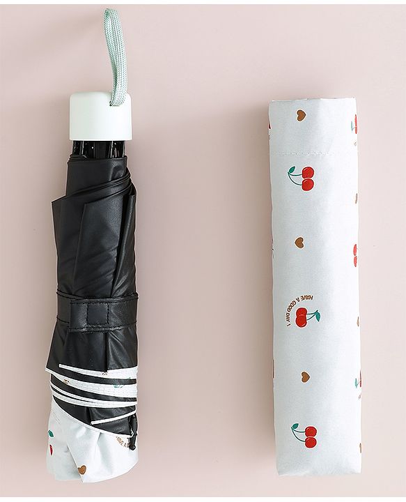 Pine Kids Free Size Umbrella With Cheery Print - Light Green