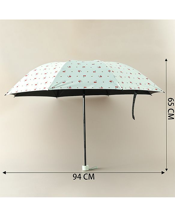 Pine Kids Free Size Umbrella With Cheery Print - Light Green
