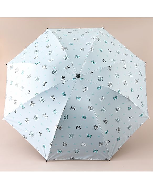 Pine Kids Free Size Umbrella with Bow Print - Sky Blue