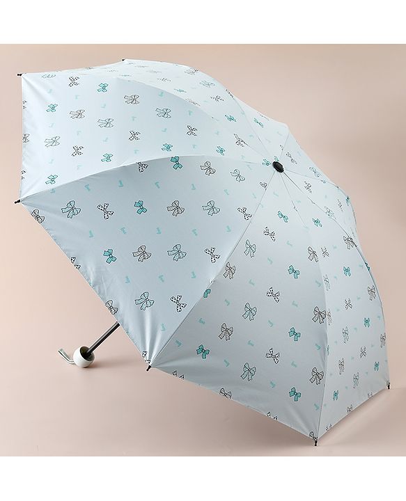 Pine Kids Free Size Umbrella with Bow Print - Sky Blue