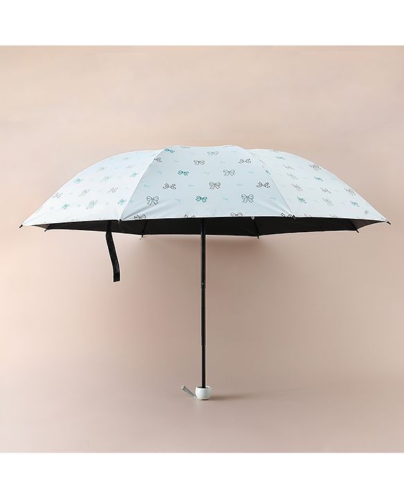 Pine Kids Free Size Umbrella with Bow Print - Sky Blue