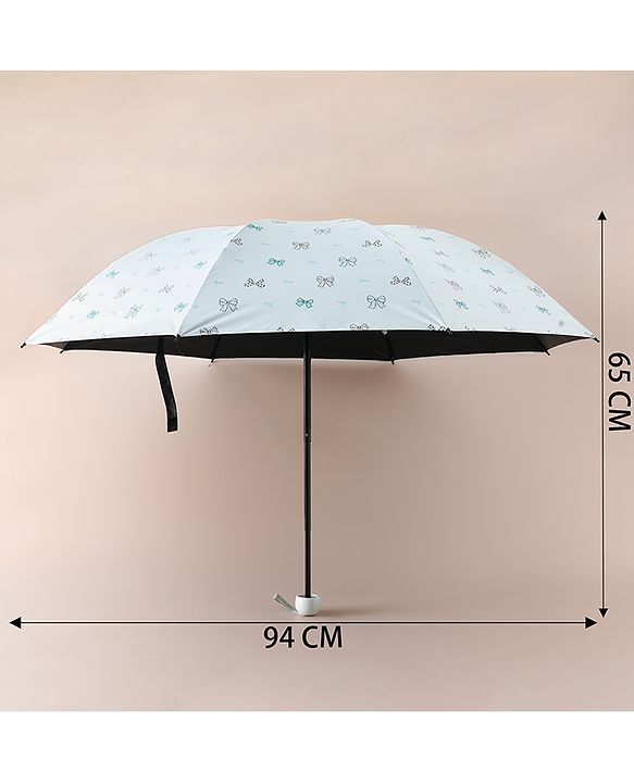 Pine Kids Free Size Umbrella with Bow Print - Sky Blue