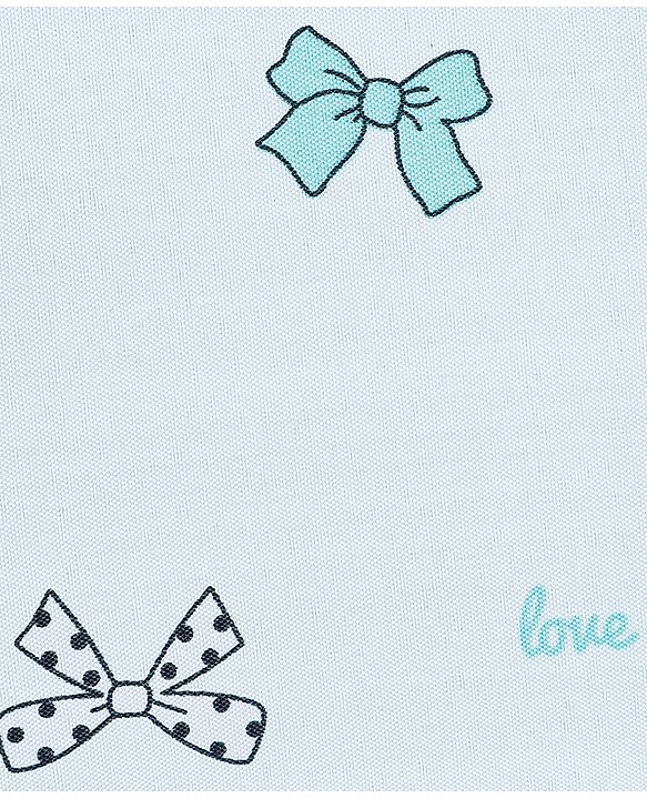 Pine Kids Free Size Umbrella with Bow Print - Sky Blue