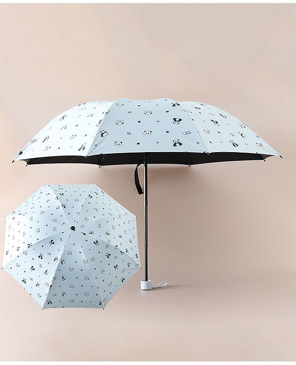 Pine Kids Free Size Umbrella with Panda Print - Sky Blue