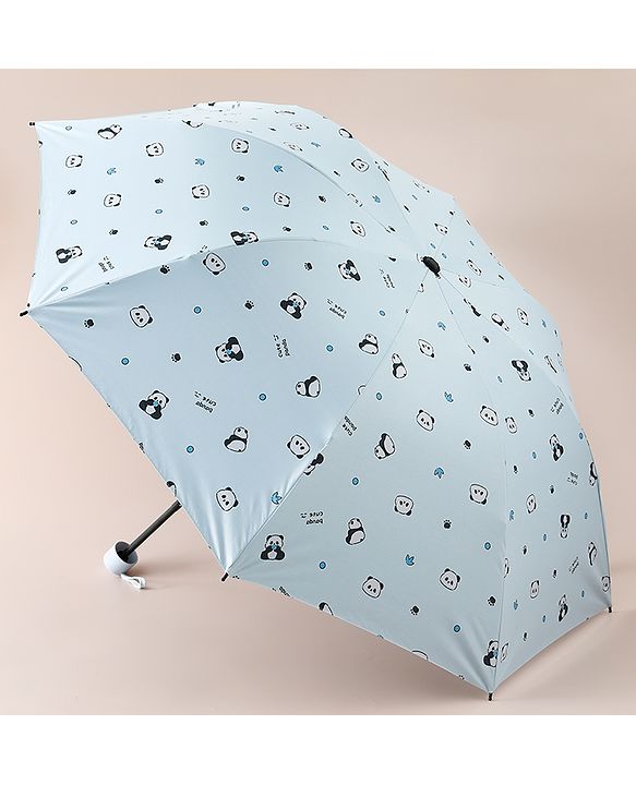 Pine Kids Free Size Umbrella with Panda Print - Sky Blue