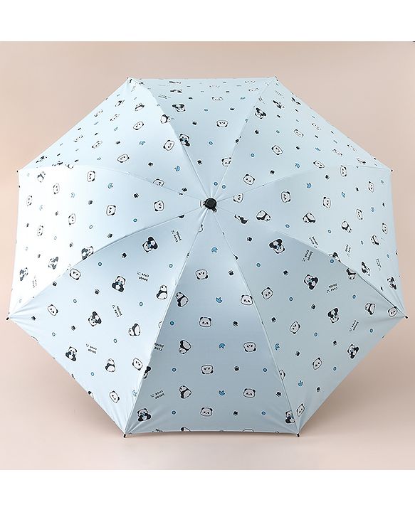 Pine Kids Free Size Umbrella with Panda Print - Sky Blue