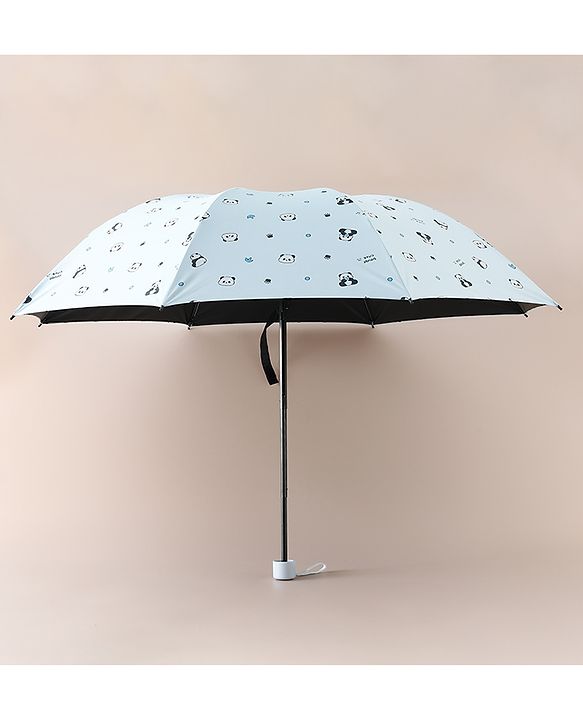 Pine Kids Free Size Umbrella with Panda Print - Sky Blue