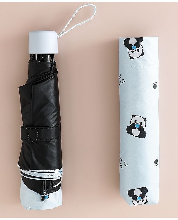 Pine Kids Free Size Umbrella with Panda Print - Sky Blue