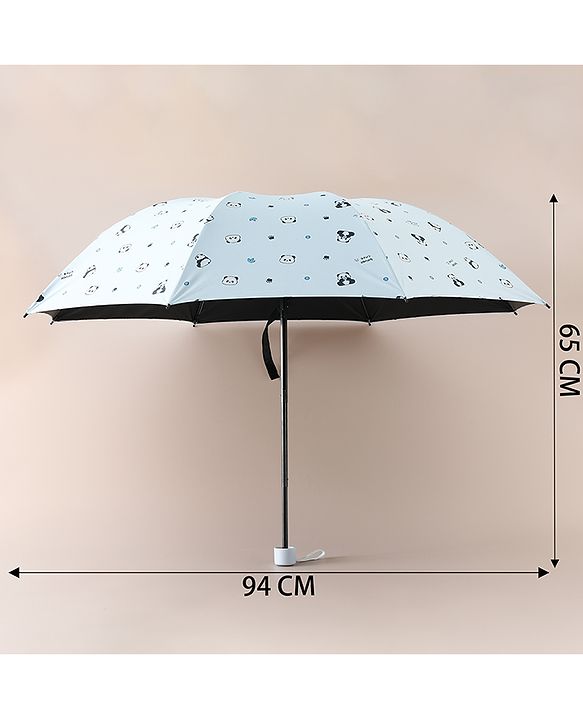 Pine Kids Free Size Umbrella with Panda Print - Sky Blue