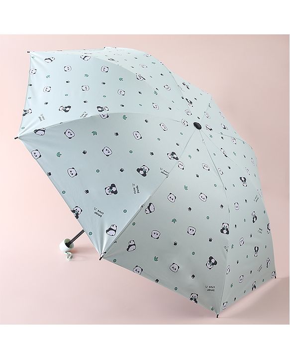 Pine Kids Free Size Umbrella with Panda Print - Light Green