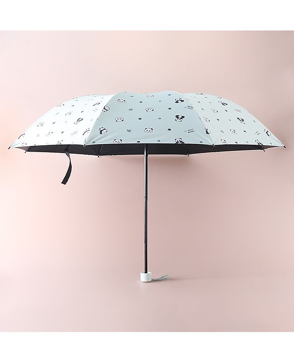 Pine Kids Free Size Umbrella with Panda Print - Light Green