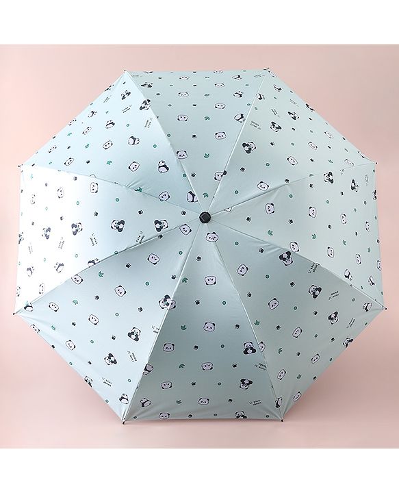 Pine Kids Free Size Umbrella with Panda Print - Light Green