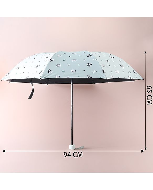Pine Kids Free Size Umbrella with Panda Print - Light Green