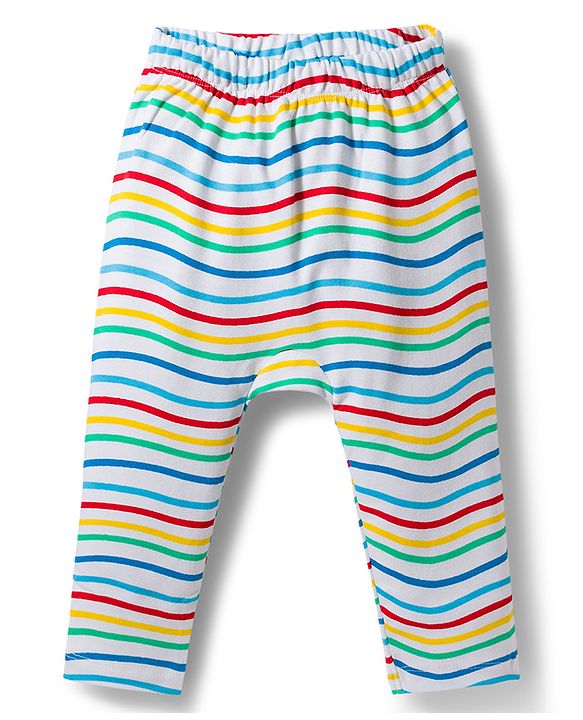 Babyhug Interlock Knit Full Length Sea Life Printed Diaper Leggings Pack Of 3 - Multicolour