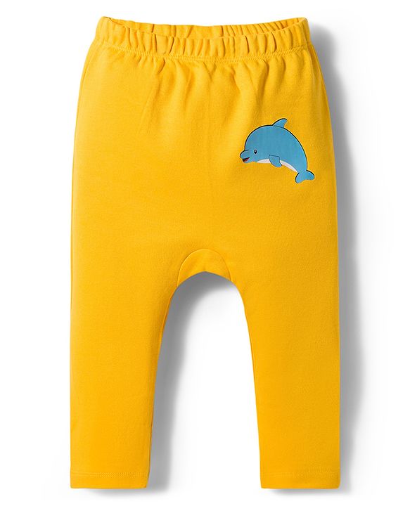 Babyhug Interlock Knit Full Length Sea Life Printed Diaper Leggings Pack Of 3 - Multicolour